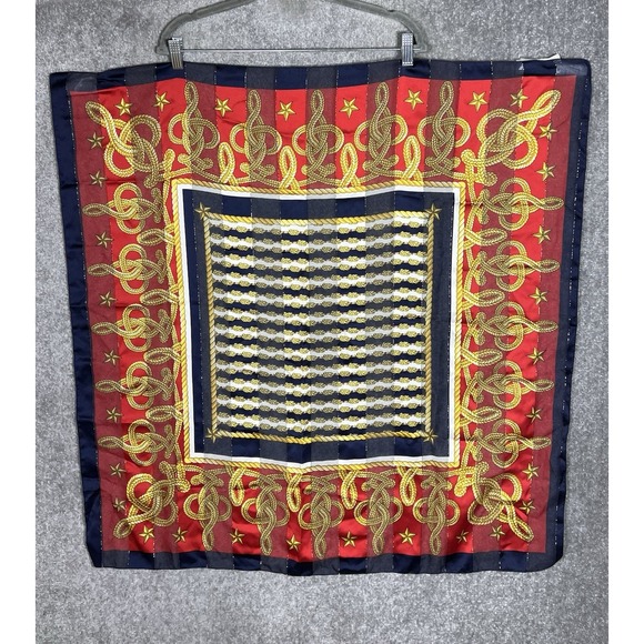 betmar Other - Betmar‎ Italy Semisheer Striped Nautical American Star Handkerchief Scarf Square